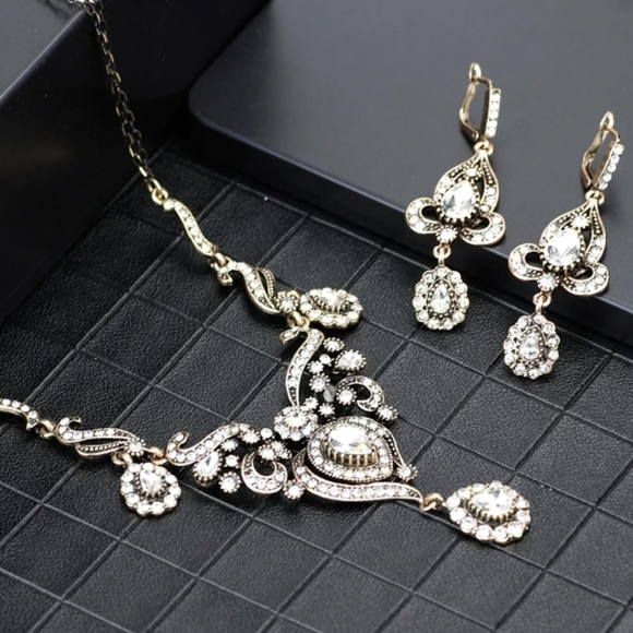 Turkish Vintage Look Jewelry Set for Women,NEW,Antique,Wedding Set, HandmadeGift - Picture 12 of 12